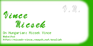 vince micsek business card